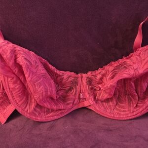 NWOT Curvy Kate Sheer Red Lace Underwire Bra with Adjustable Straps